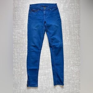 Zara Blue Skinny Pant Jeans Size 25 Ankle Zip
